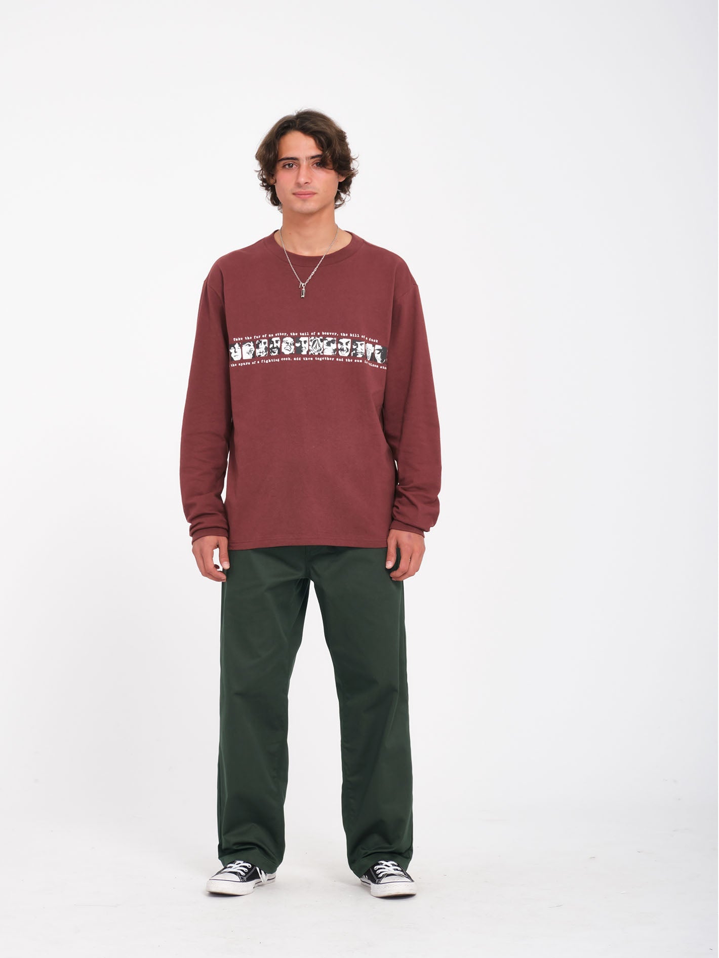 Playera Skater Colección Vitals Remy - Estilo Urbano en Color Vino Tinto