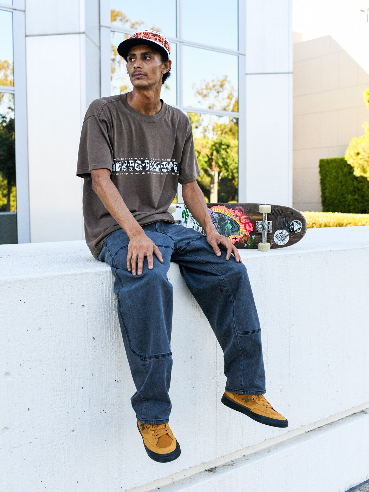 Camiseta Urbana Remy Vitals para Skaters - Color Tierra Desgastada