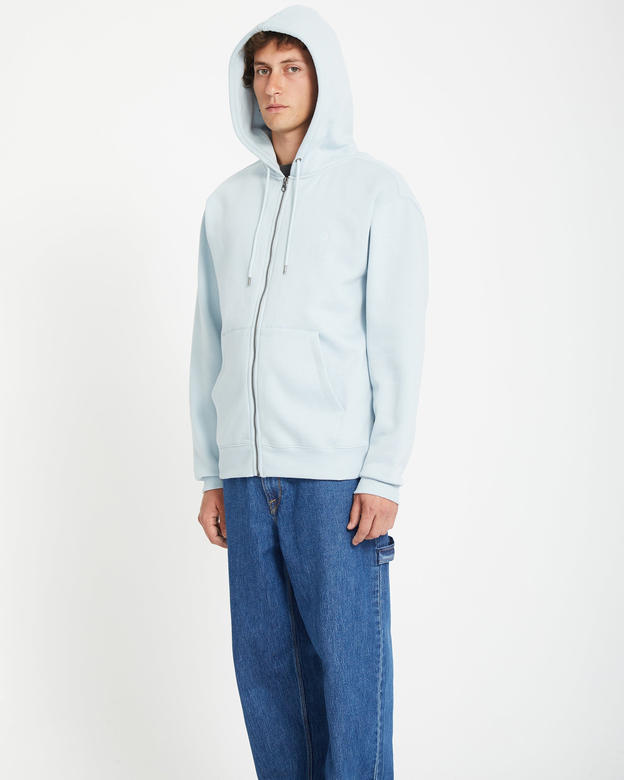 Chaqueta deportiva con capucha integral y cierre frontal Monolito - Azul Carolina en tono deportivo