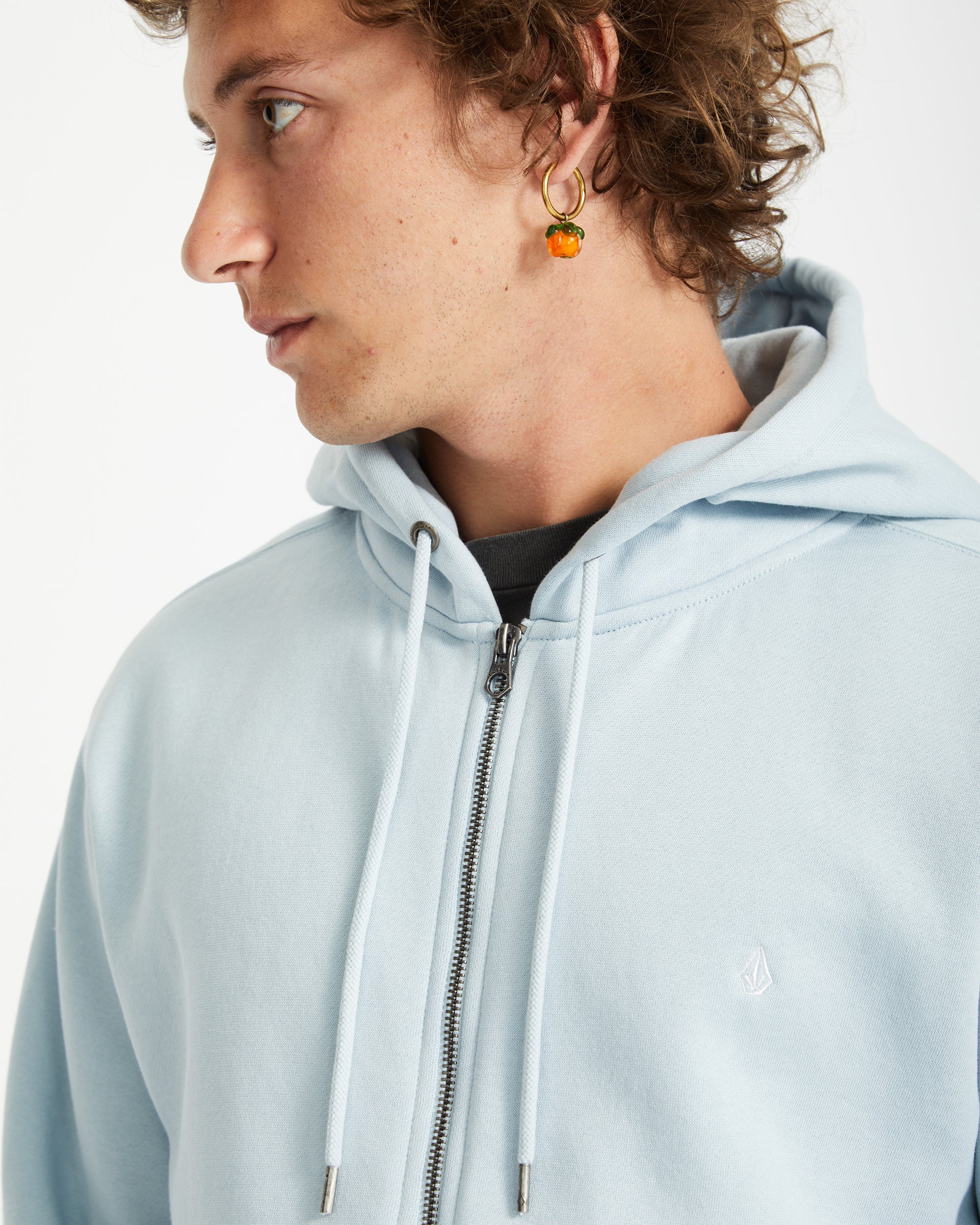 Chaqueta deportiva con capucha integral y cierre frontal Monolito - Azul Carolina en tono deportivo