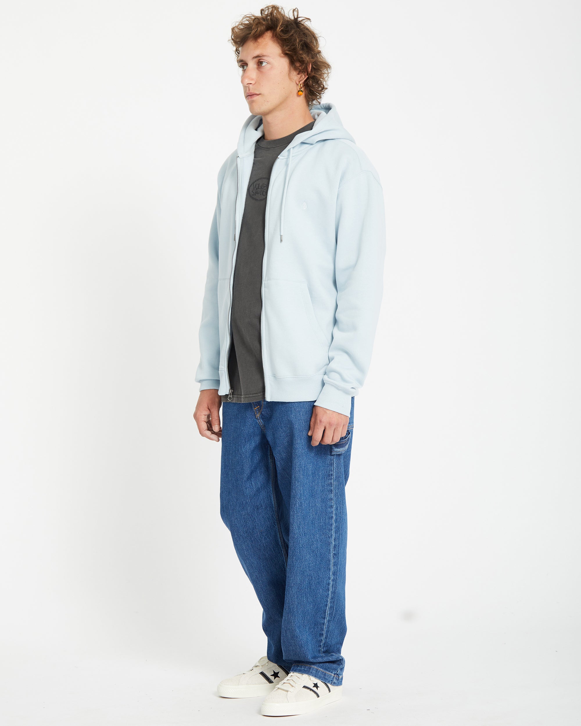 Chaqueta deportiva con capucha integral y cierre frontal Monolito - Azul Carolina en tono deportivo