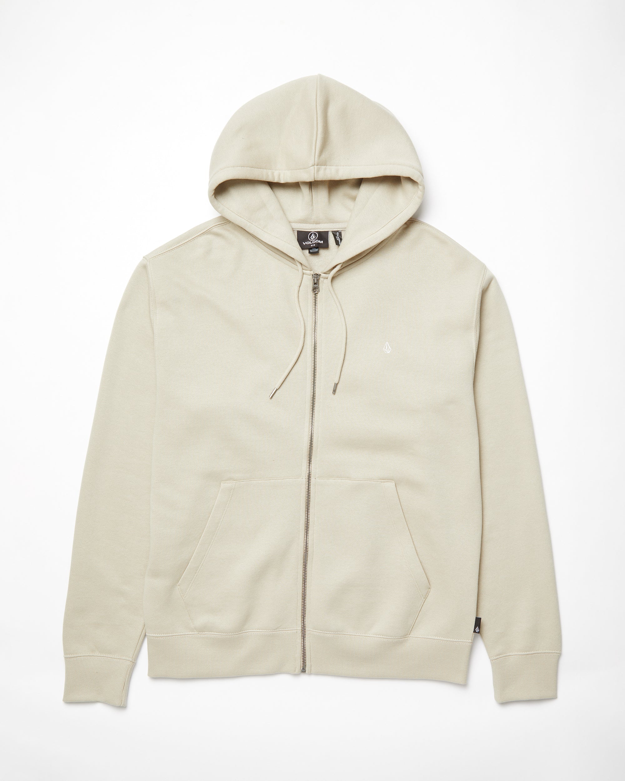 Chaqueta deportiva con capucha y cierre frontal completo Single Stone - Tono Caqui Claro Diseño Moderno
