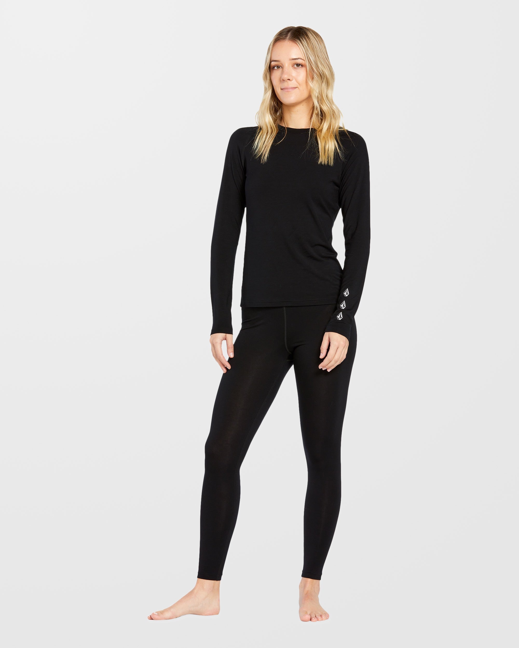 Camiseta Térmica de Base para Mujer - Mezcla de Lana Merina en Ébano