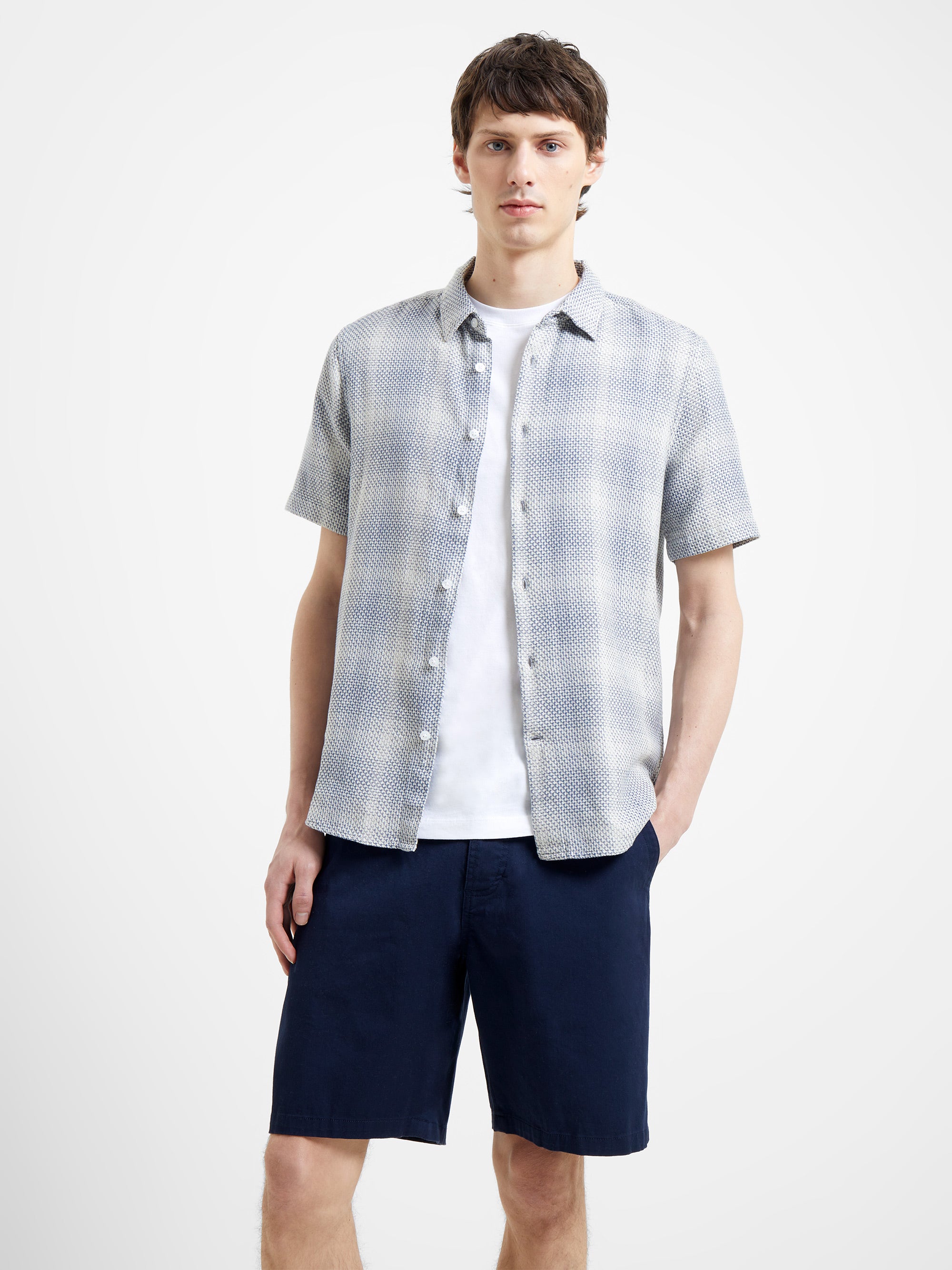 Camisa Clásica Berrow en Tejido Dobby de Algodón Premium