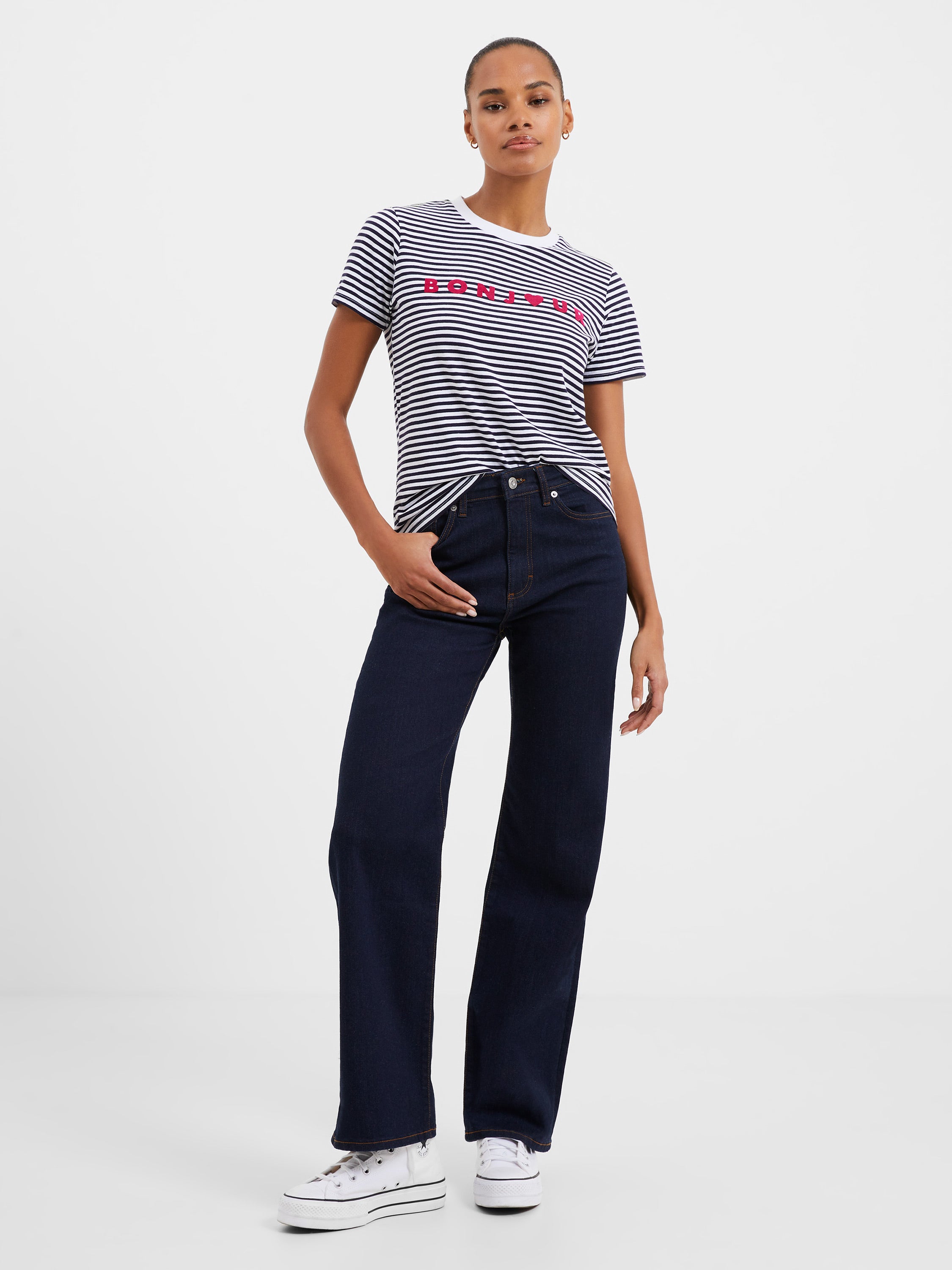 Camiseta Estampada Hola Rayas - Estilo Urbano con Diseño Moderno