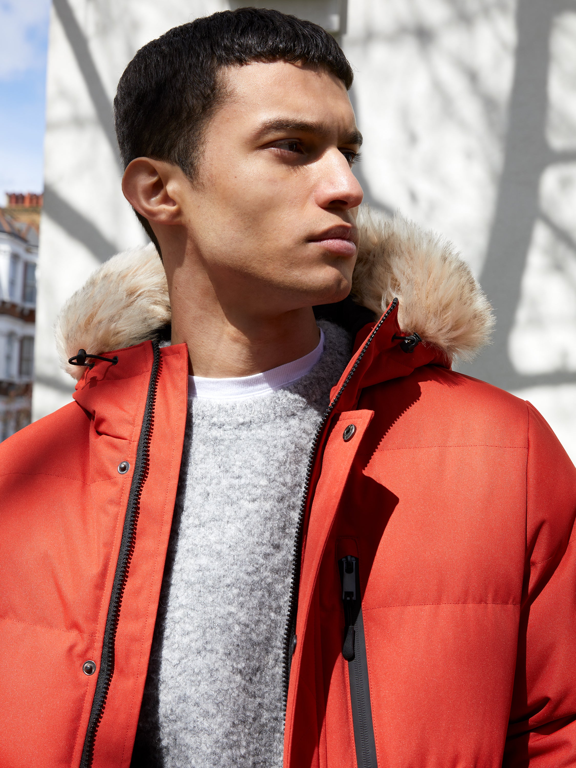 Chaquetón Parka Impermeable Acolchado con Capucha para Invierno
