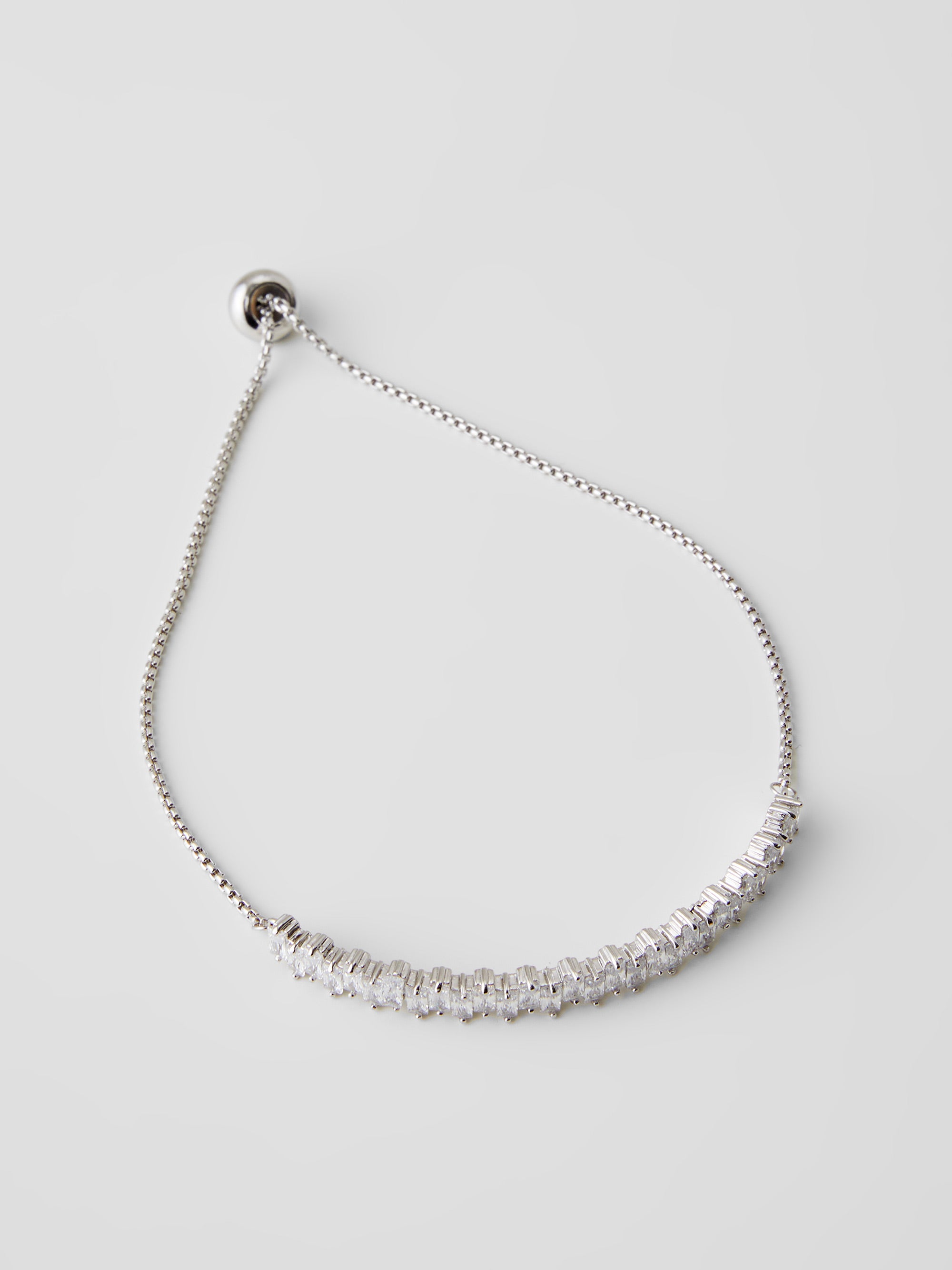 Delicate Rectangular Diamante Bracelet