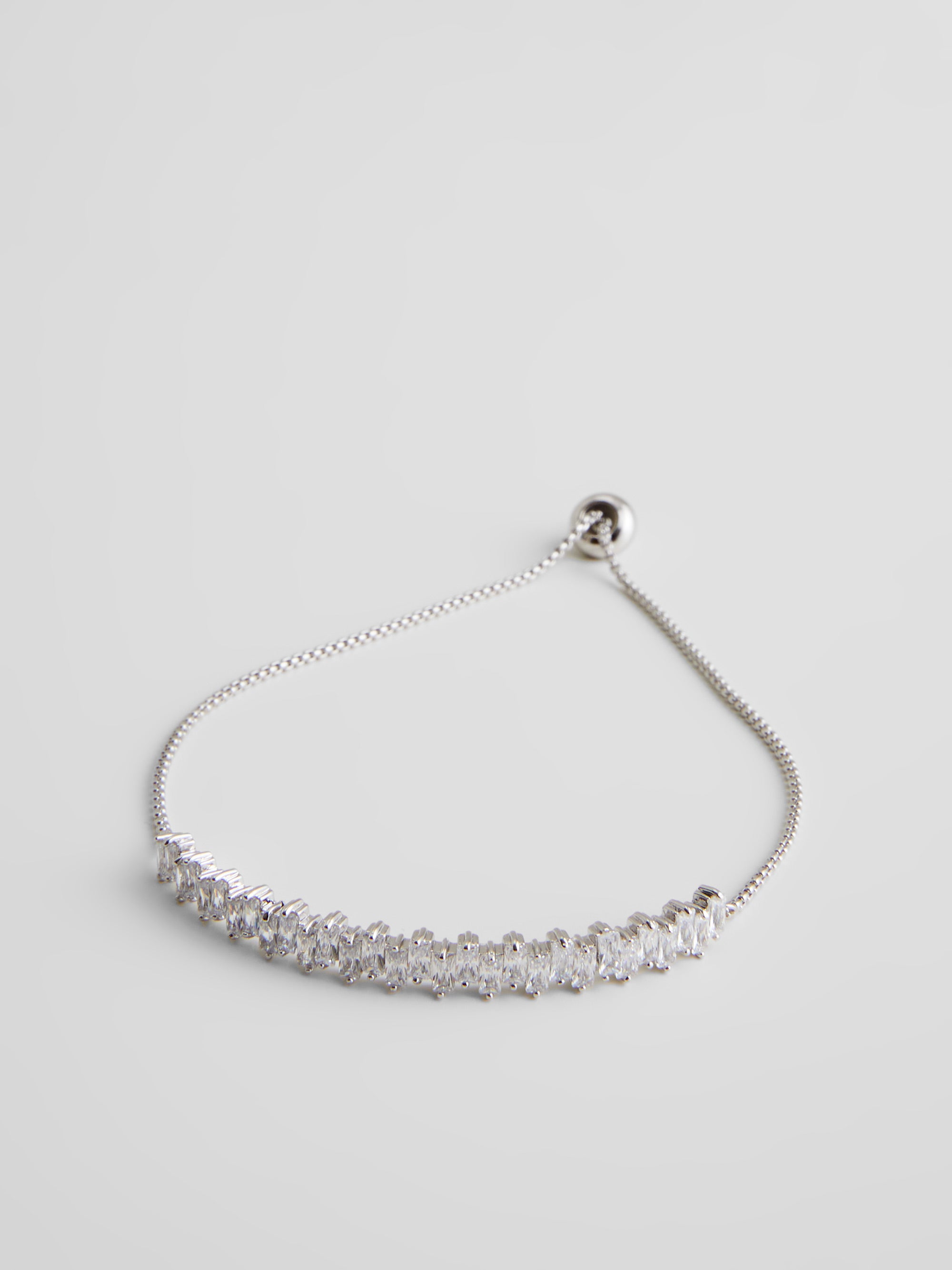 Delicate Rectangular Diamante Bracelet