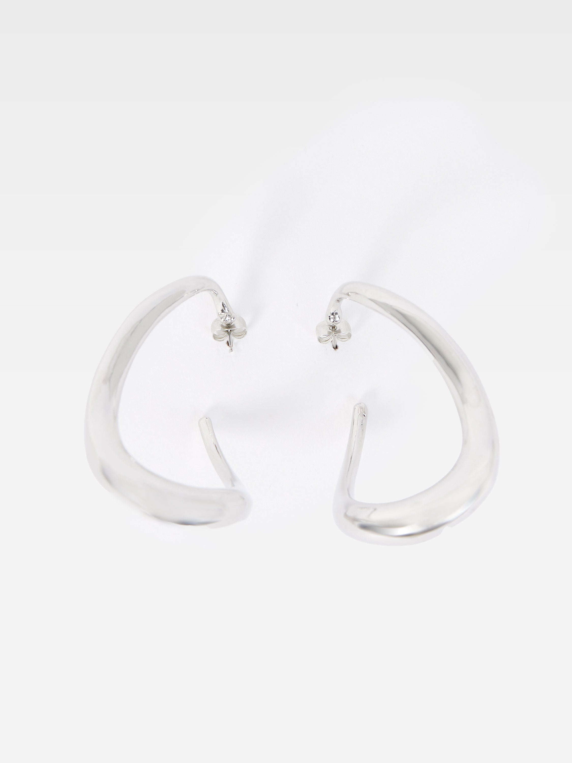 Curved Metal Hoop Earrings