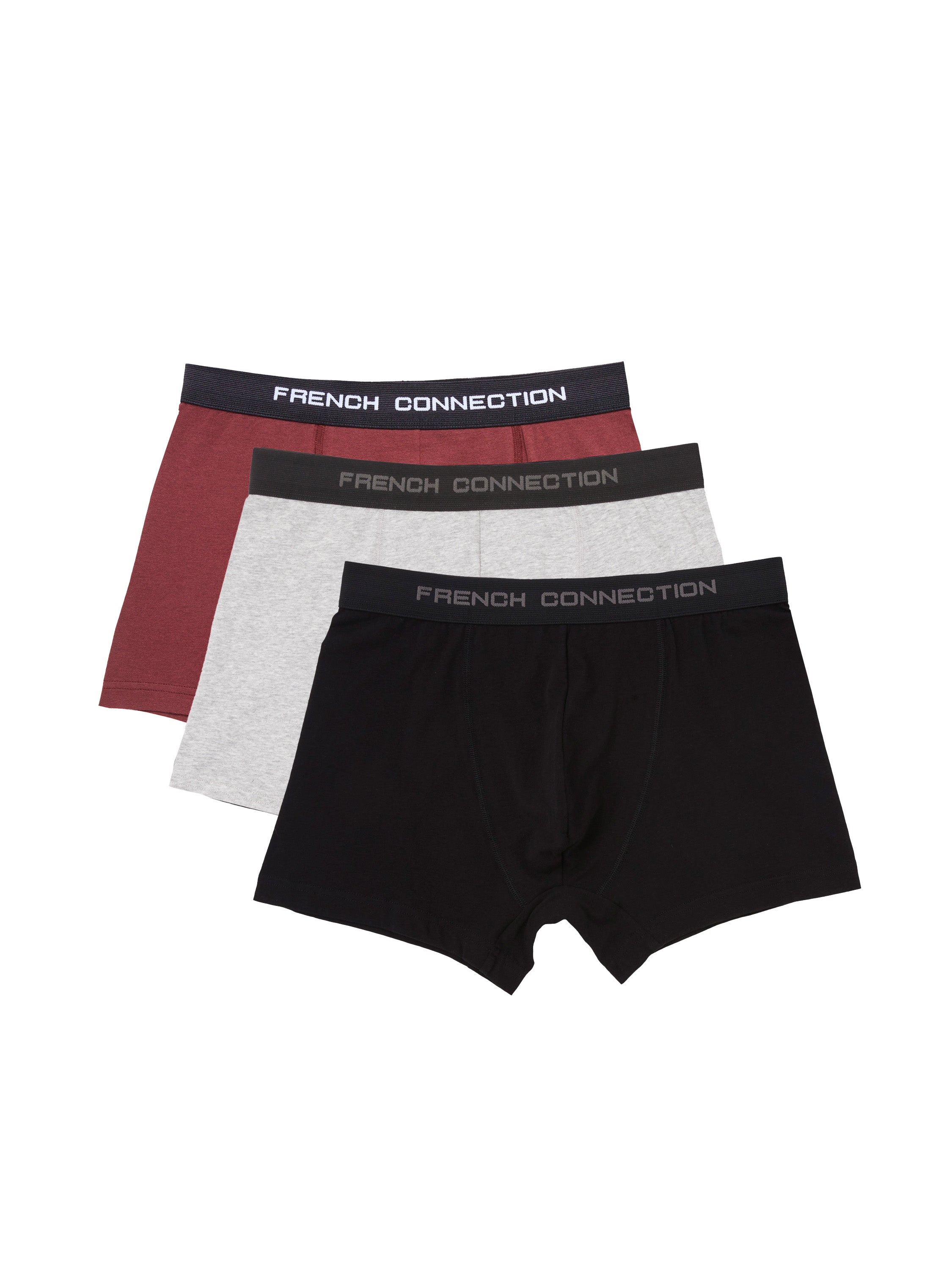 French CONNECTION Pack de 3 Calzoncillos Bóxers - Algodón Premium Hombre